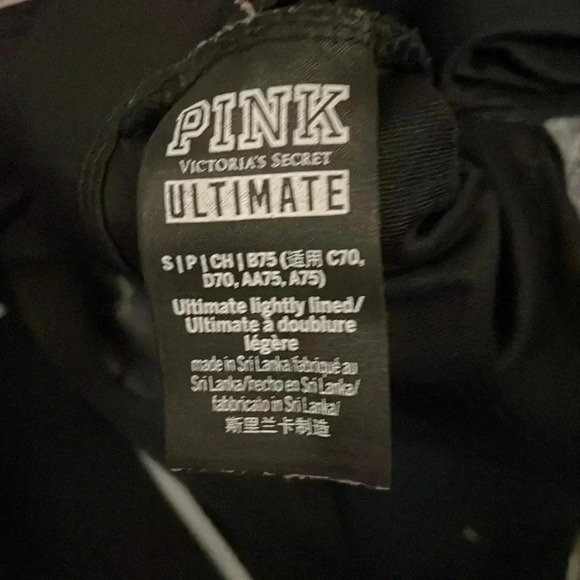 Victoria Secret PINK Black Sports Bra- Small - Picture 4 of 4